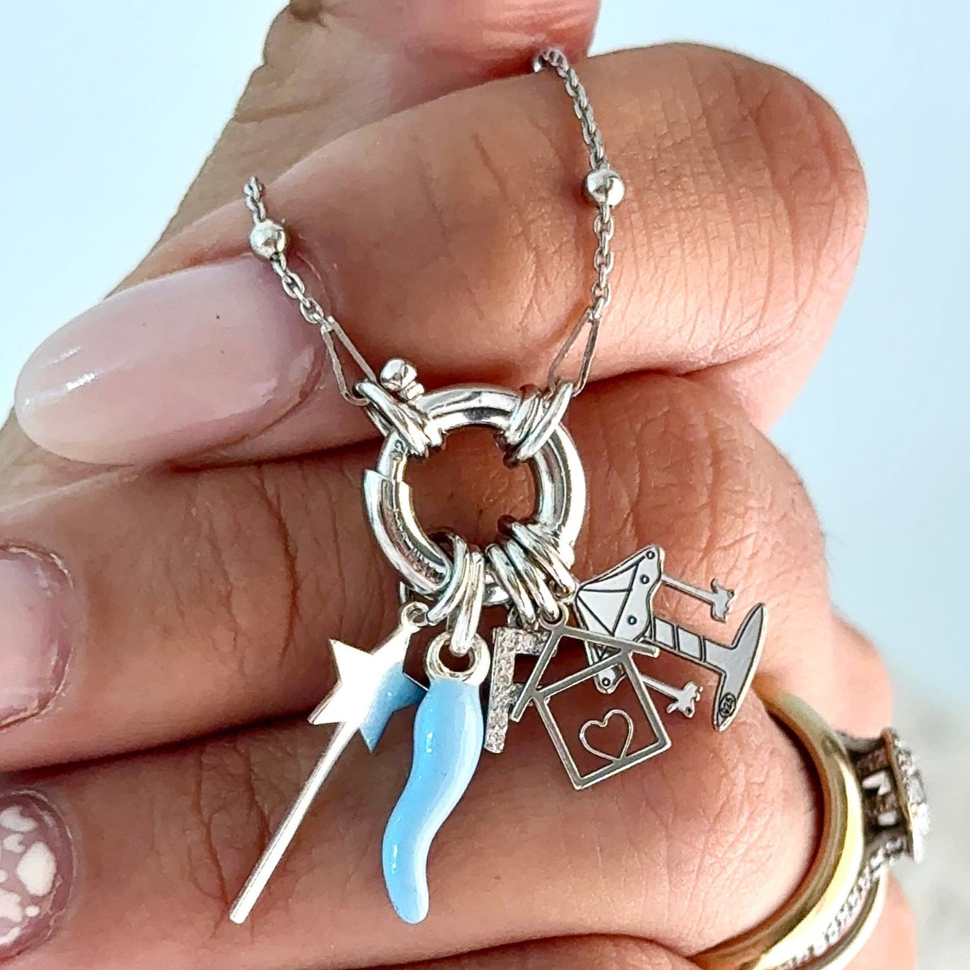 Collier Rosaire en Argent 925 avec Fermoir Anneau