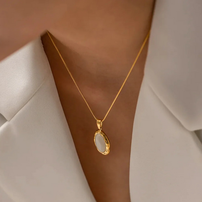 Collier en opale fait main | Or plaqué 14 carats