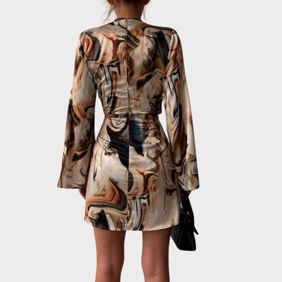 Spencer | Robe portefeuille à imprimé marbré abstrait pour femme