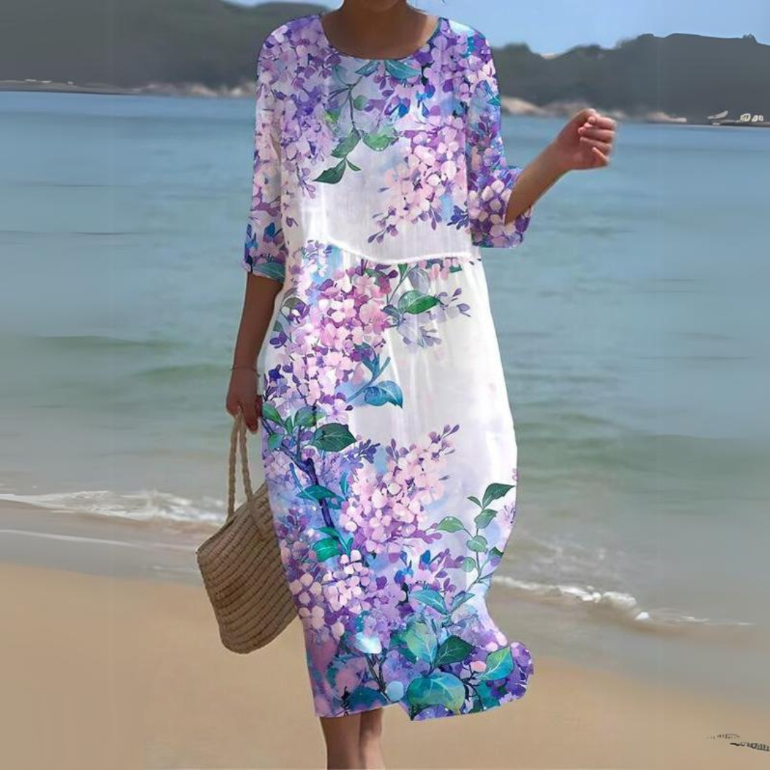 Colette - Robe midi élégante et intemporelle avec ceinture à la taille
