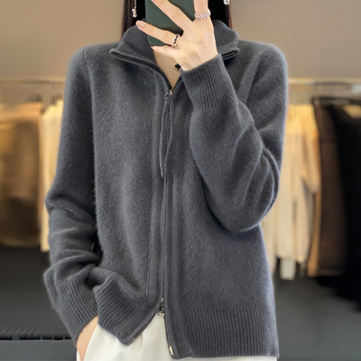 Atelier de Roche™ | Cardigan zippé en cachemire 100% laine