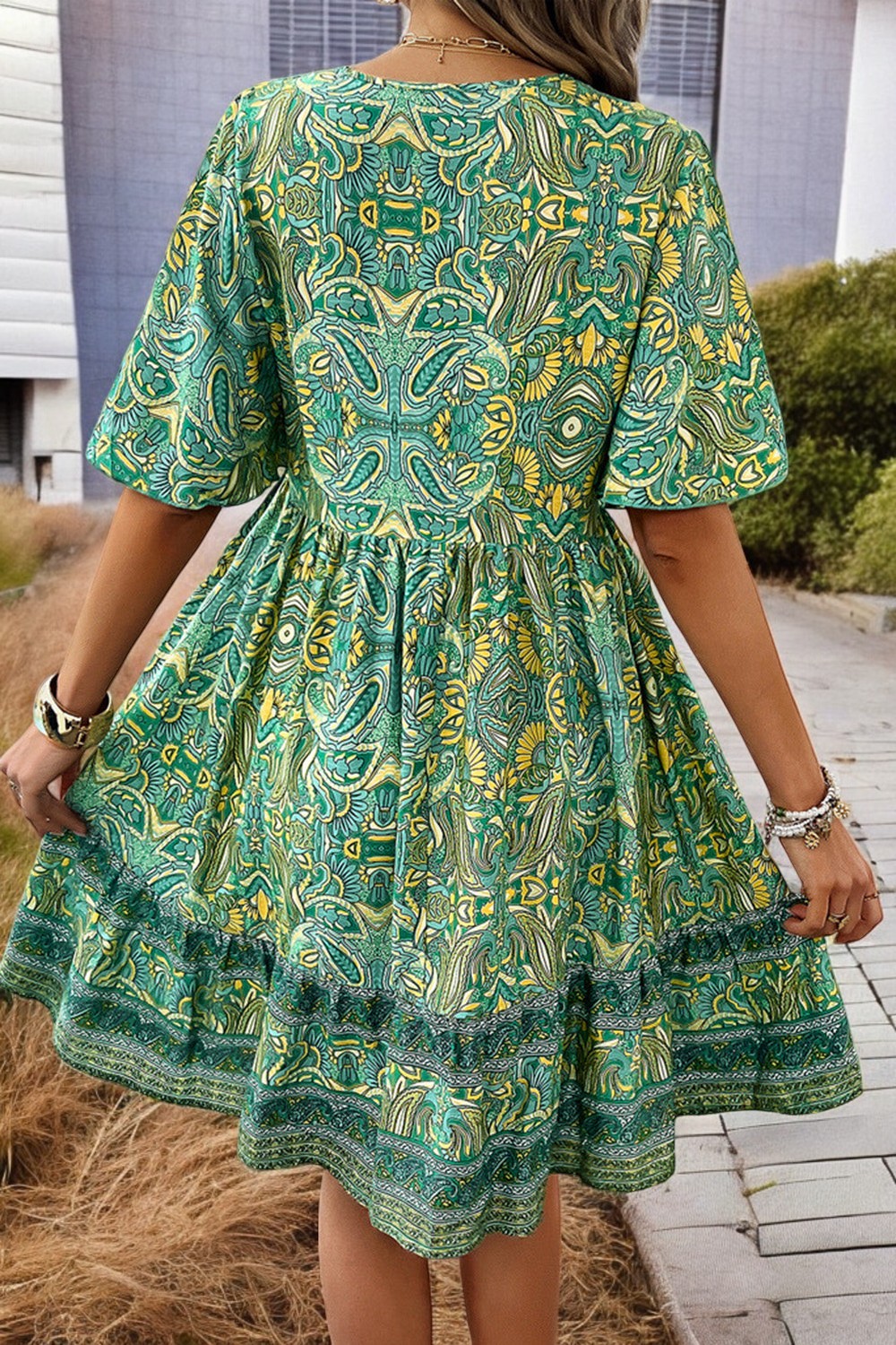 Amélie - Mini-robe imprimée décolleté en V