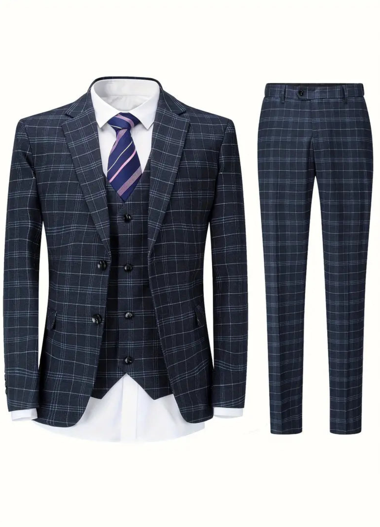 Thaddeus | Costume 3 Pièces à Carreaux Pour Homme | Élégant
