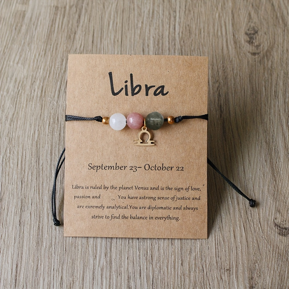 Bracelet Zodiaque Ajustable en Pierres Naturelles