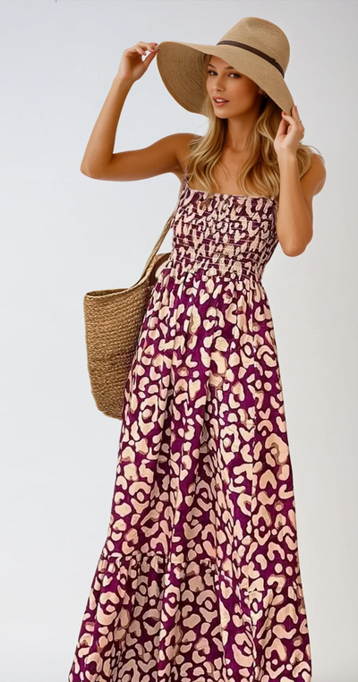 Geneviève - Robe midi à volants et coupe large