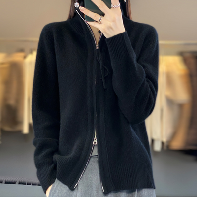 Atelier de Roche™ | Cardigan zippé en cachemire 100% laine