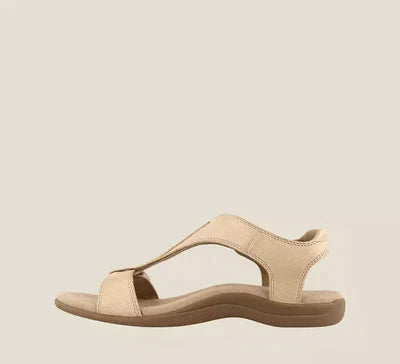 Sandales en Cuir Femme à Bout Ouvert avec Brides Réglables