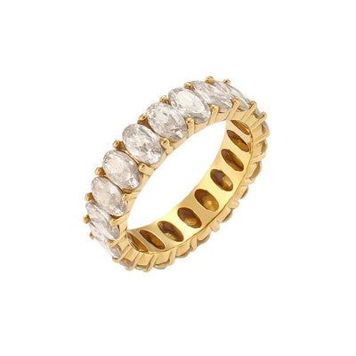 Antoinette – Bague Dorée avec Simulant de Diamant