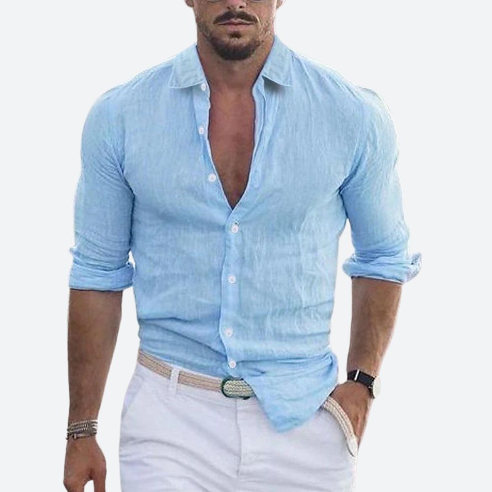 Rogelio | Chemise pour homme à col rabattu avec coupe décontractée pour l'été