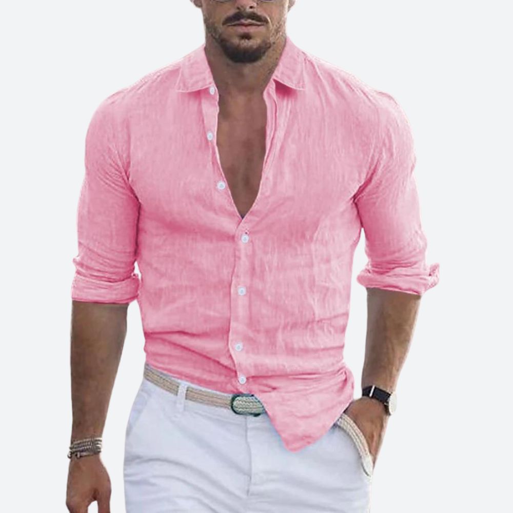 Rogelio | Chemise pour homme à col rabattu avec coupe décontractée pour l'été