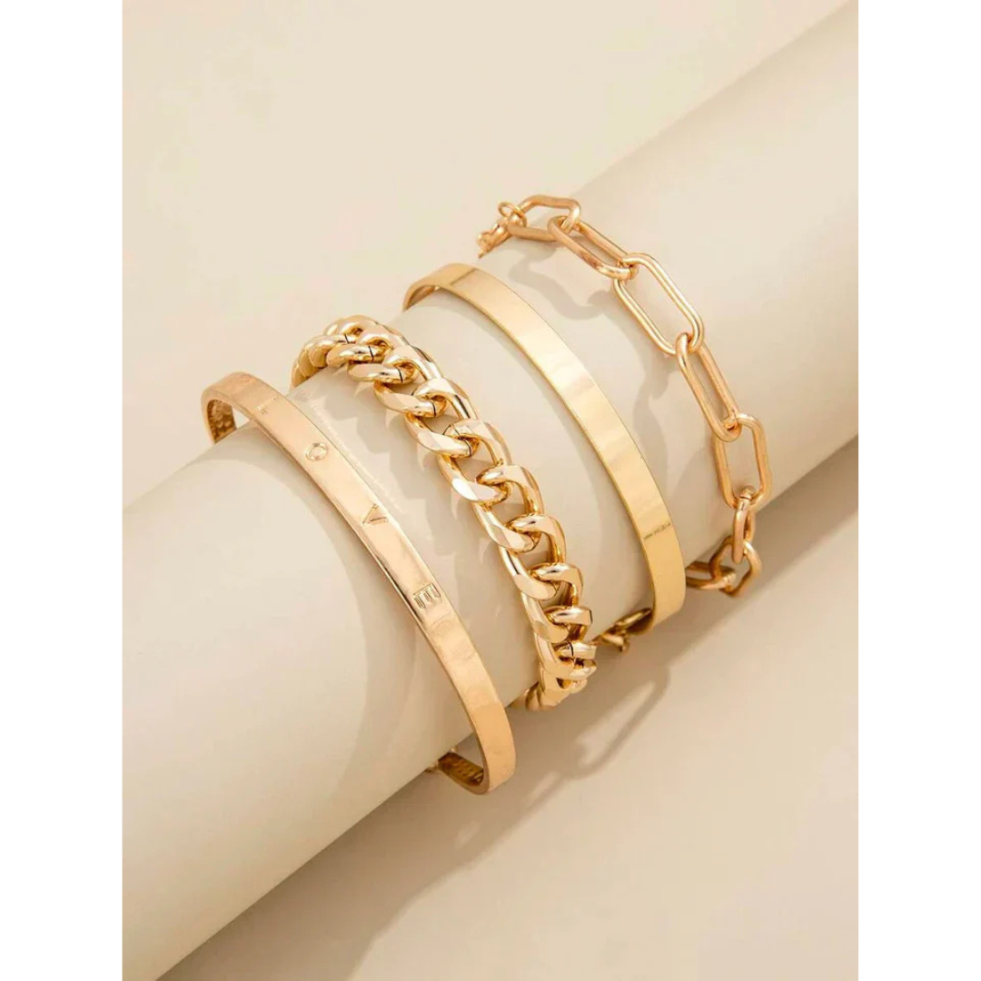 Eva™ | Ensemble de bracelets Mercer en doré doux