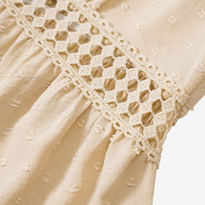Rose - Mini-robe en satin à volants et col en V