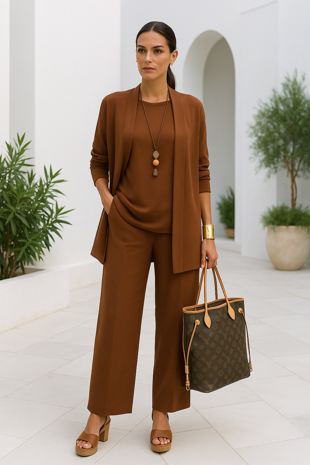 Ensemble de tailleur chic trois pièces pour femmes