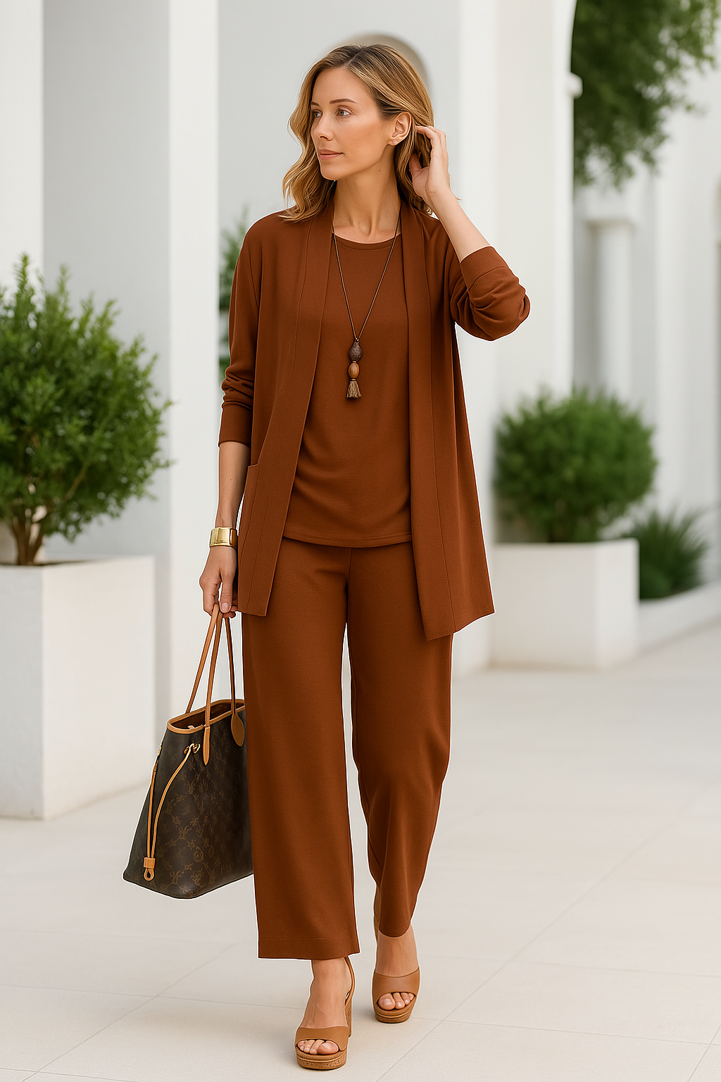 Ensemble de tailleur chic trois pièces pour femmes