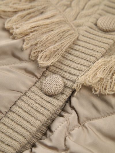 AtelierDeRoche™ | Veste matelassée en tricot torsadé patchwork