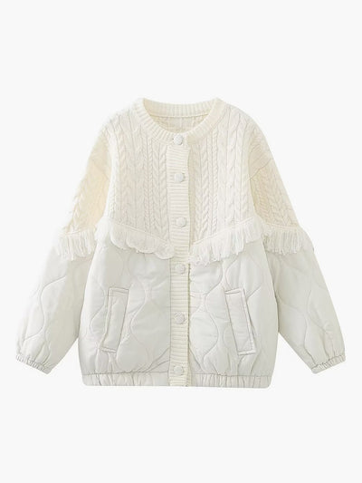AtelierDeRoche™ | Veste matelassée en tricot torsadé patchwork