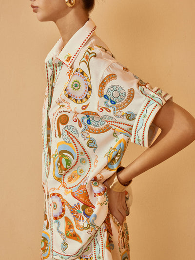 Abriella | Ensemble Court avec Polo Imprimé à Manches Courtes pour Femme