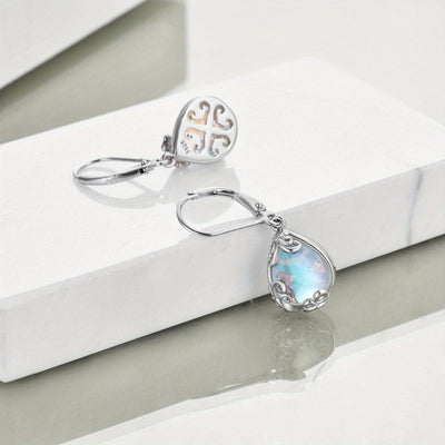 Boucles d’oreilles ornement en pierre de lune