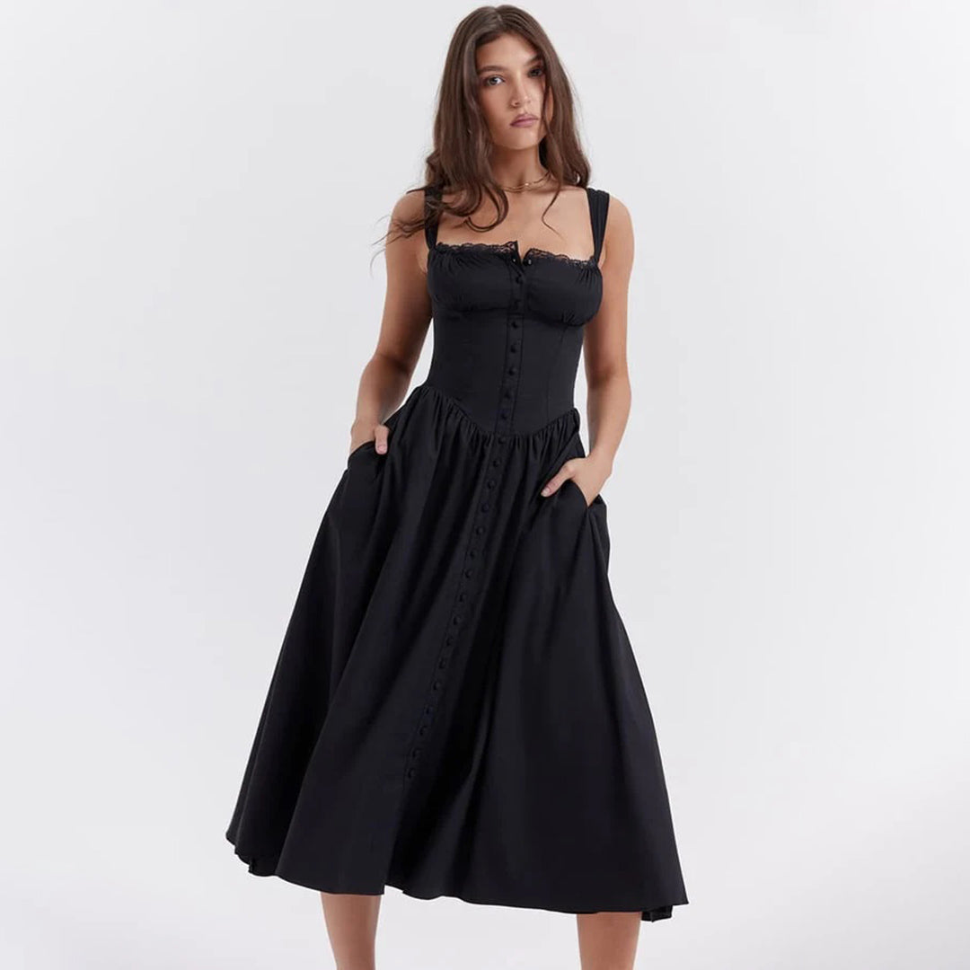Stanislava – Robe Midi Classique et Intemporelle pour un Style Élégant