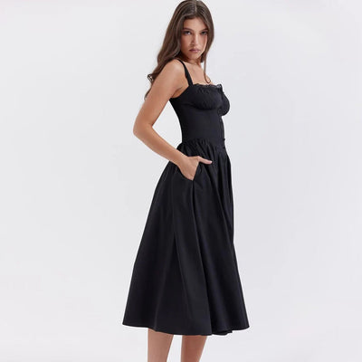 Stanislava – Robe Midi Classique et Intemporelle pour un Style Élégant