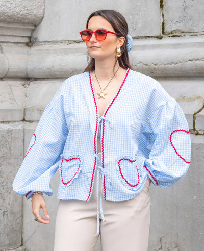 Aanya | Blouse Brodée Cœur au Design Élégant pour Femme