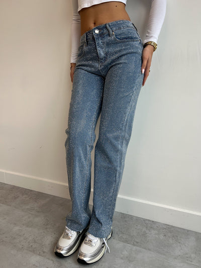 AVA –  Jean Flare pour Femme avec Cristaux pour une Touche Glamour