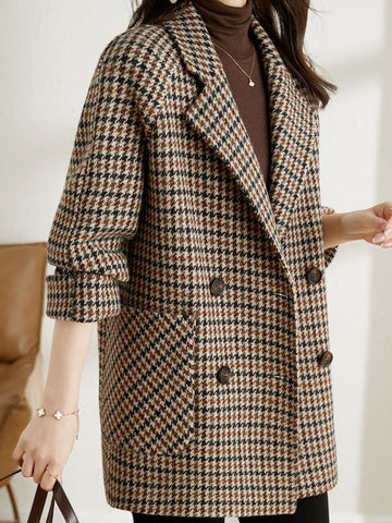 Élégante Veste à Carreaux Femme Confortable