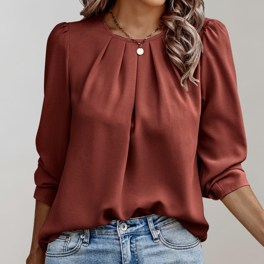 Velavie – Chemisier Élégant à Manches Bouffantes pour un Look Féminin et Raffiné