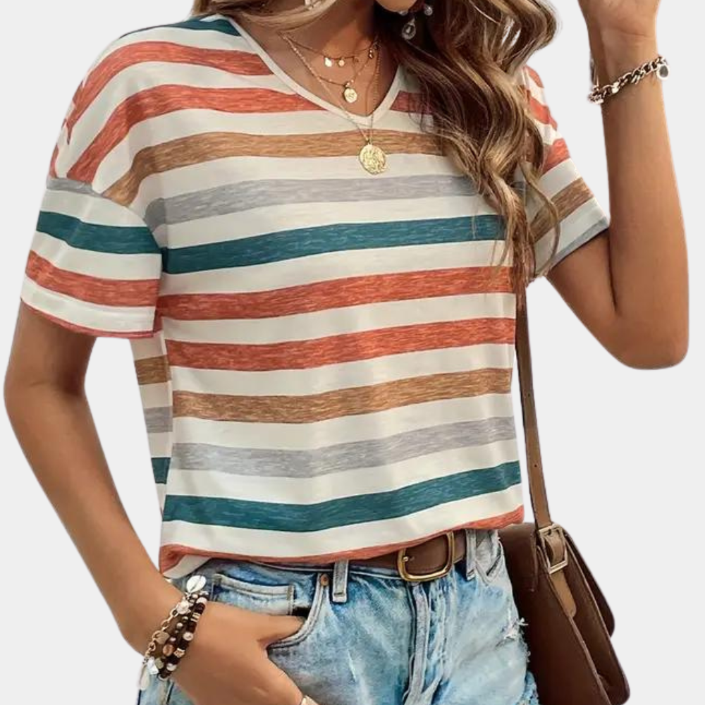 Manon - T-shirt décontracté à rayures pour femme