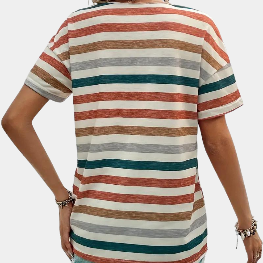 Manon - T-shirt décontracté à rayures pour femme