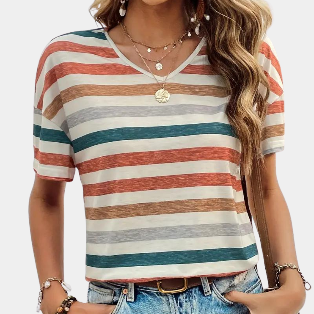 Manon - T-shirt décontracté à rayures pour femme