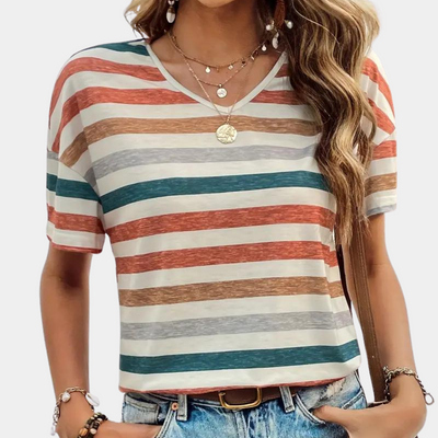 Manon - T-shirt décontracté à rayures pour femme