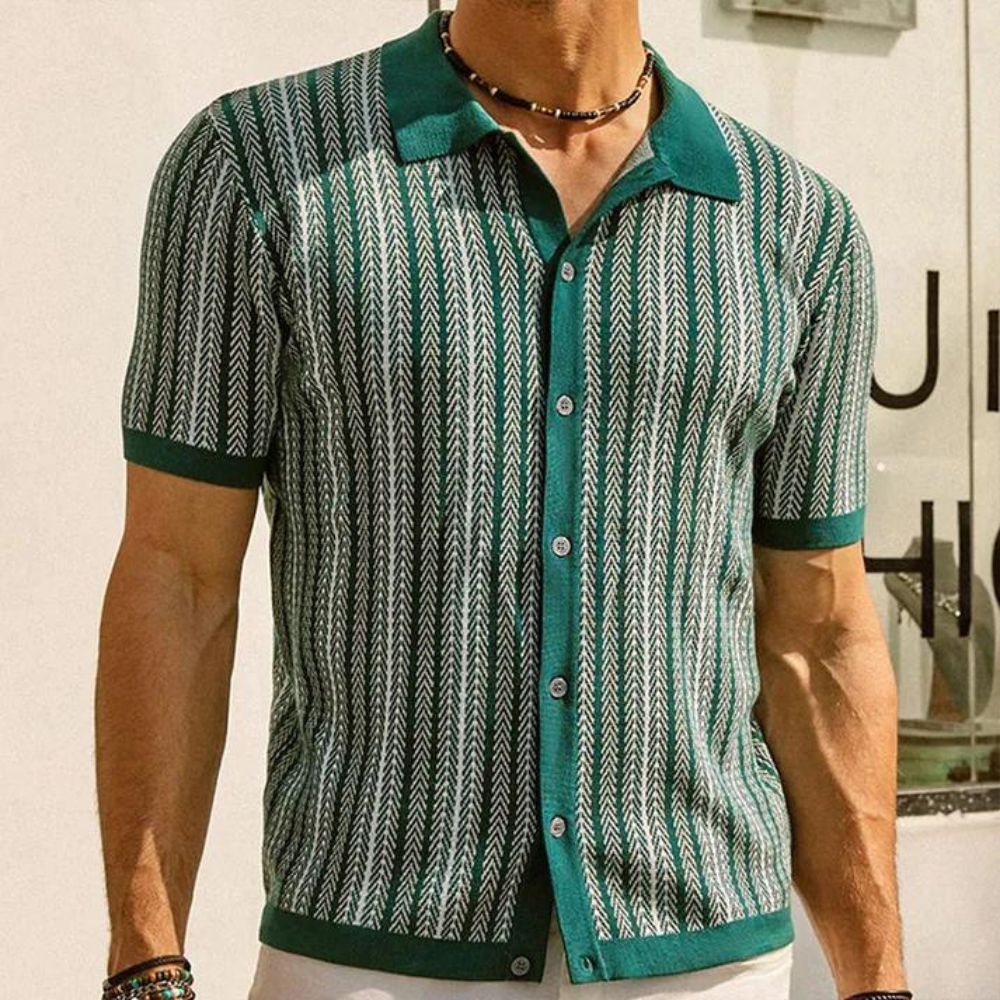 Philippe - Chemise en maille rayée pour hommes