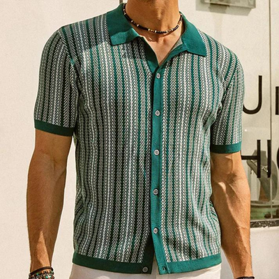 Philippe - Chemise en maille rayée pour hommes