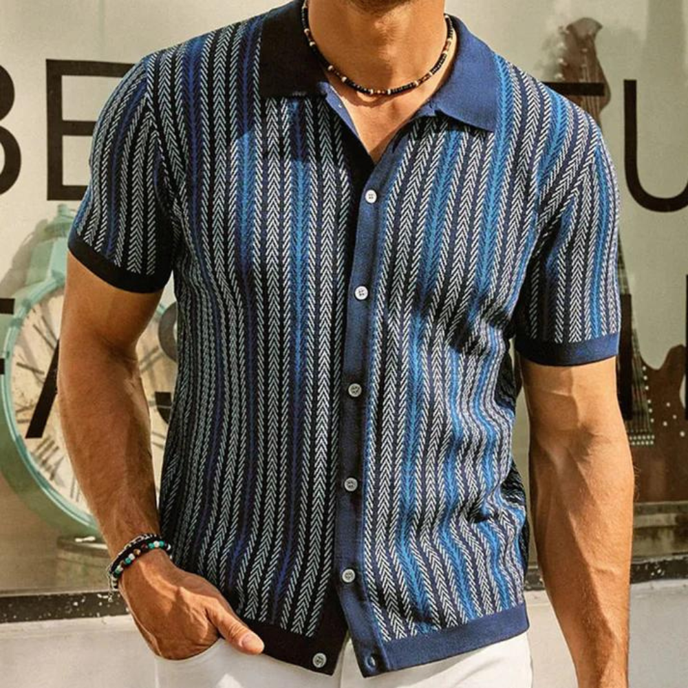 Philippe - Chemise en maille rayée pour hommes