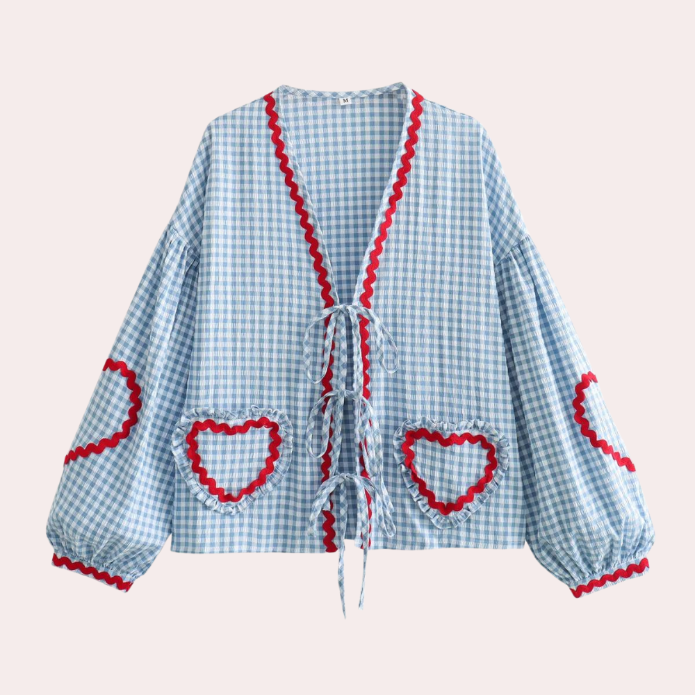 Eva | Femme Top avec nœud en forme de cœur | Long