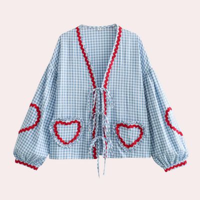Eva | Femme Top avec nœud en forme de cœur | Long