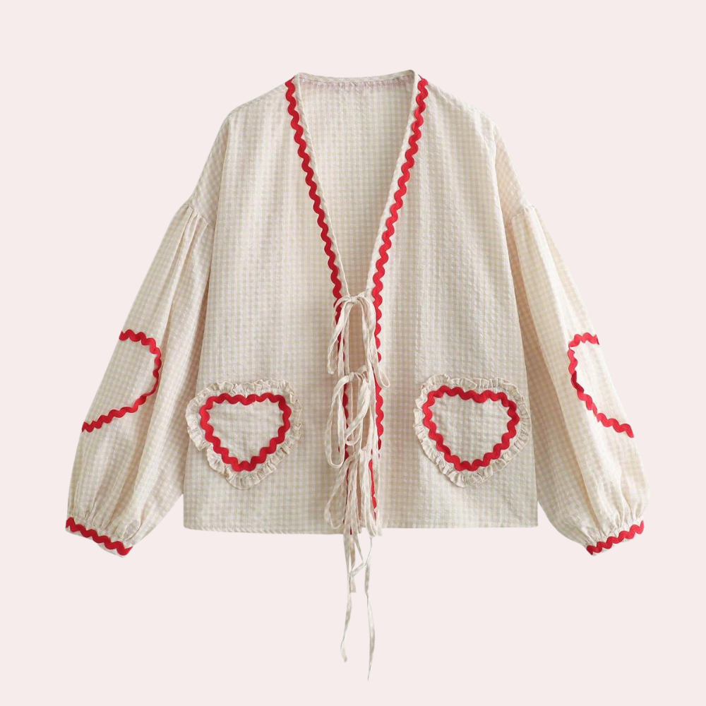 Eva | Femme Top avec nœud en forme de cœur | Long