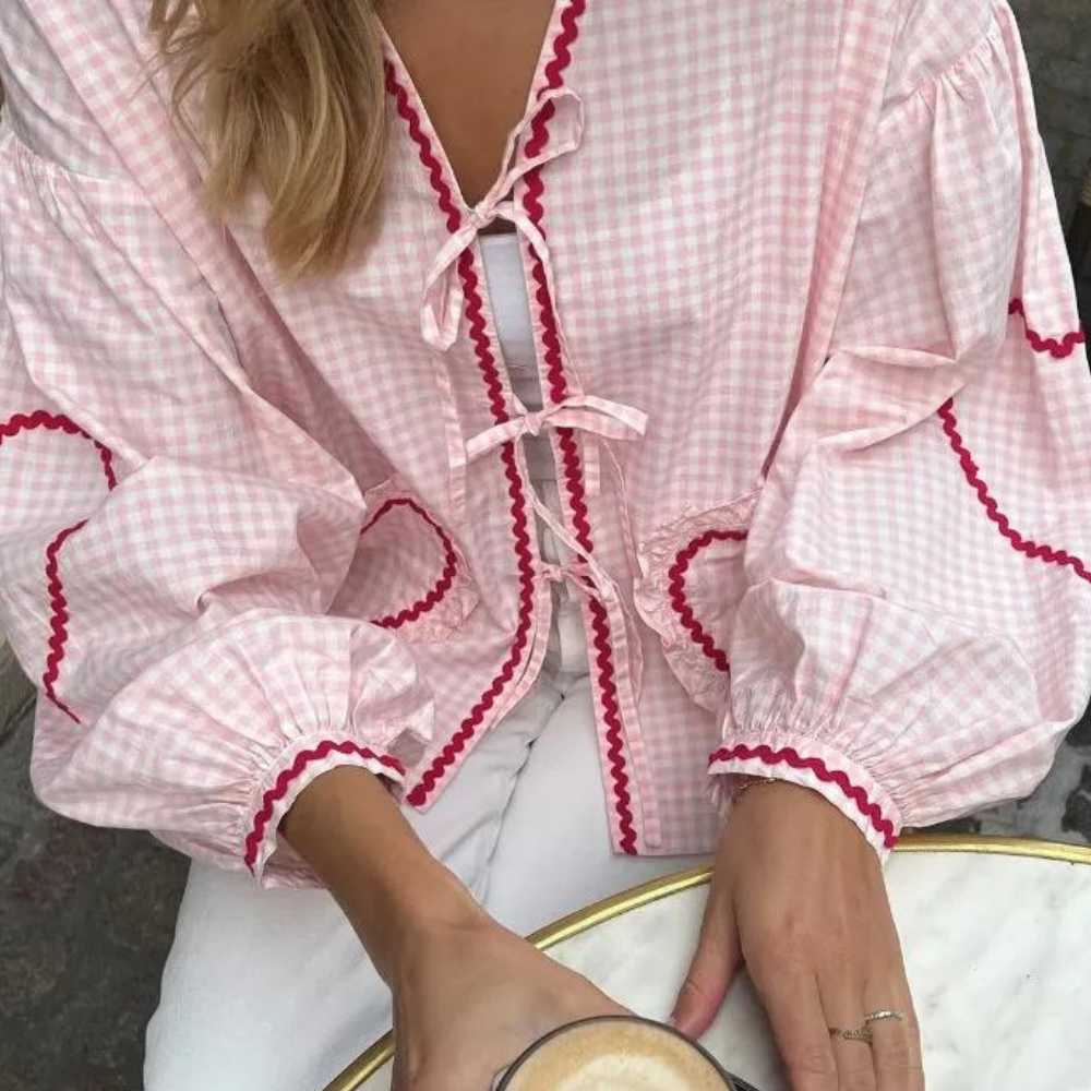 Eva | Femme Top avec nœud en forme de cœur | Long