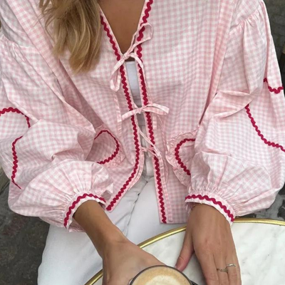Eva | Femme Top avec nœud en forme de cœur | Long