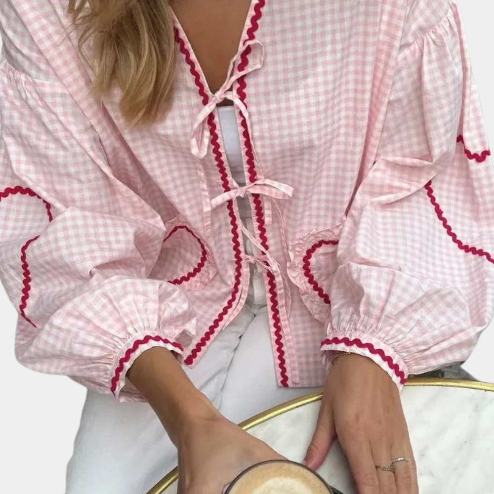 Eva | Femme Top avec nœud en forme de cœur | Long