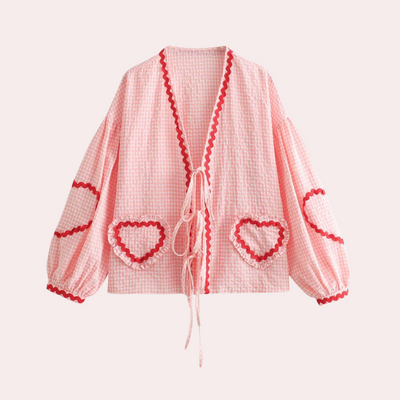 Eva | Femme Top avec nœud en forme de cœur | Long