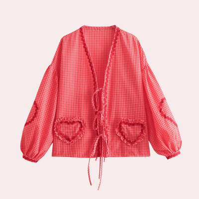 Eva | Femme Top avec nœud en forme de cœur | Long