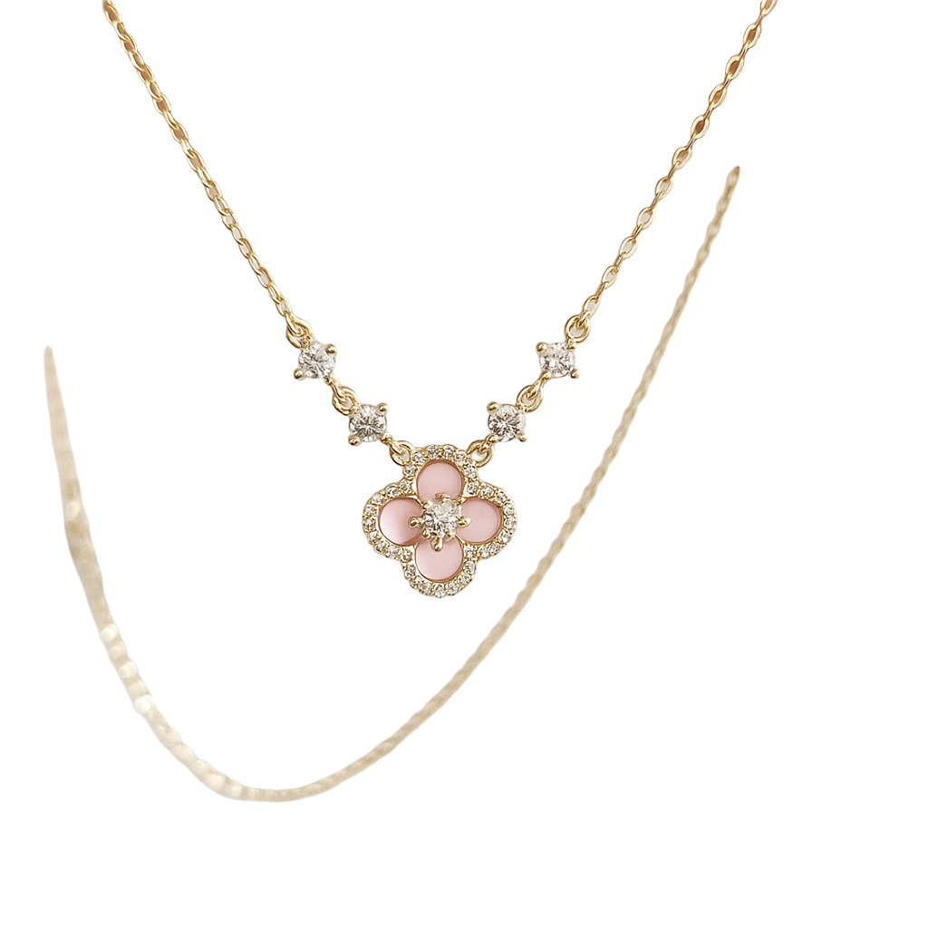 Collier "Diamond Blossom" en acier inoxydable avec zircon