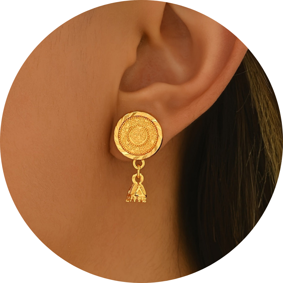 🇫🇷  Boucles d’oreilles pièces en or 18K au style parisien
