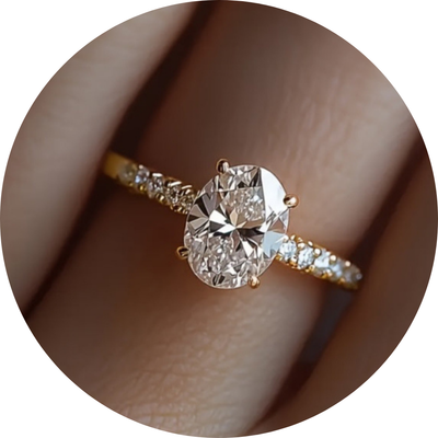 Bague en or 18K avec pierre indiscernable du vrai