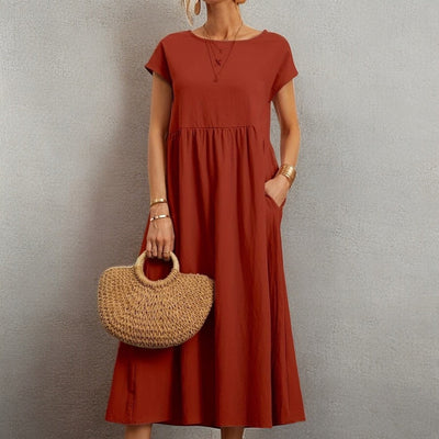 Fabiola - Robe d'été décontractée à col rond