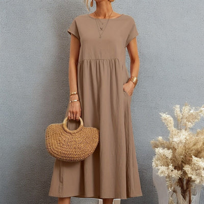 Fabiola - Robe d'été décontractée à col rond