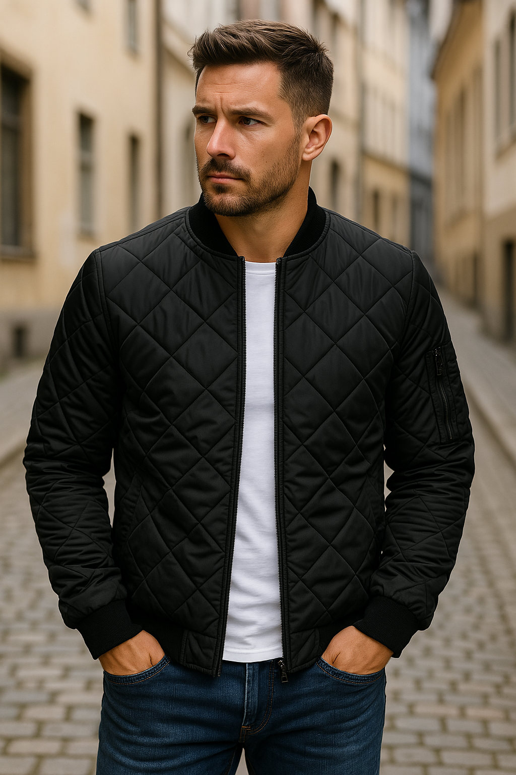 Théodore - Veste en coton à motif losange
