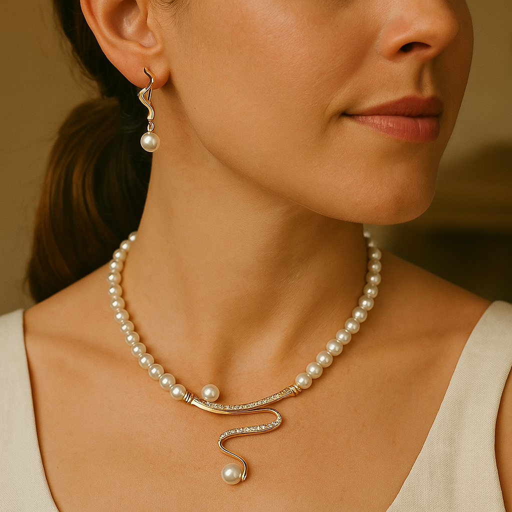 Vénus | Collier et boucles d'oreilles en perles